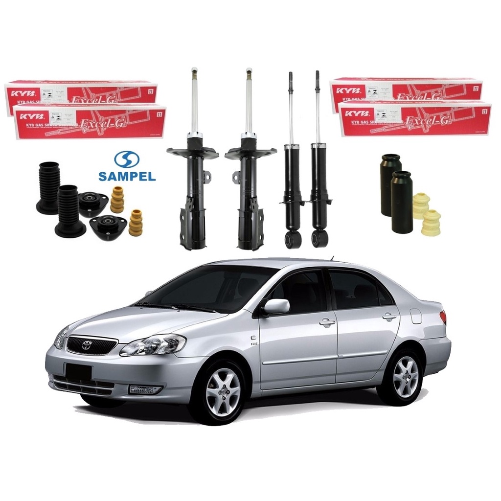 Kit amortecedor dianteiro traseiro kayaba corolla 1.6 1.8 2003 a 2008 - Spare Parts and Accessories for Vehicles