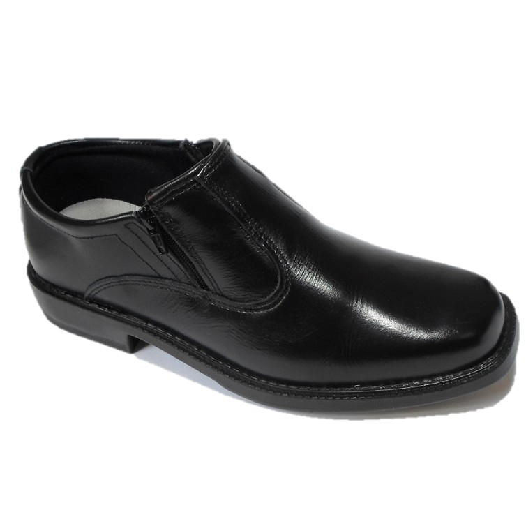 Sapato Social Masculino Com Ziper fecho Estilo Meia Bota Cano Curto Na Cor Preto Solado Costurado