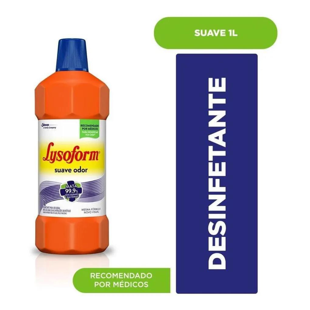 Desinfetante Bruto Lysoform Uso Geral Suave Odor 1l