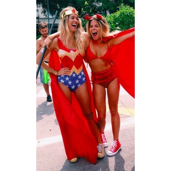 Fantasia Feminina Carnaval Mulher Maravilha body e saia de tule envio rápido carnaval festa a fantasia bloquinho