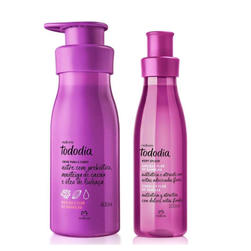 Hidratante Ameixa e Flor de Baunilha + Body Splash Kit Natura Tododia |  Shopee Brasil