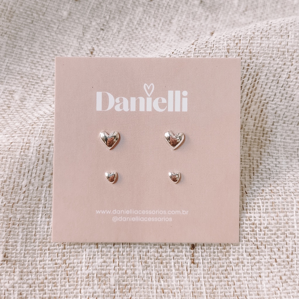 Kit de Brincos Femininos Prata Legítima Coração Liso | 3mm 5mm em Oferta na Shopee