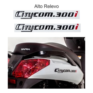 Par Emblema Adesivo Resinado Dafra Sym Citycom 300i Cor Preto