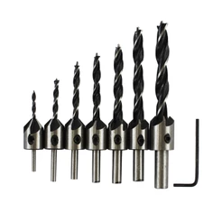 Kit 7 Brocas Escariadora Fresa Madeira Jogo Escariador Broca
