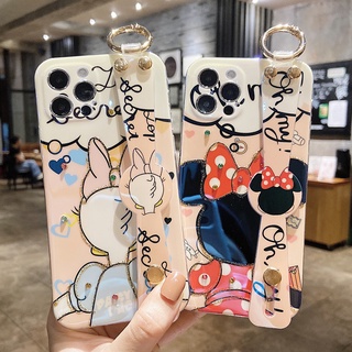 Disney cartoon capinha iphone 11 12 pro max XR 7 8 plus wristband soft case