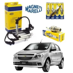 Kit Cabos e Velas Corsa Celta Classic Prisma 1.0 8v Flex Magneti Marelli VHCE 2006 2007 2008 2009