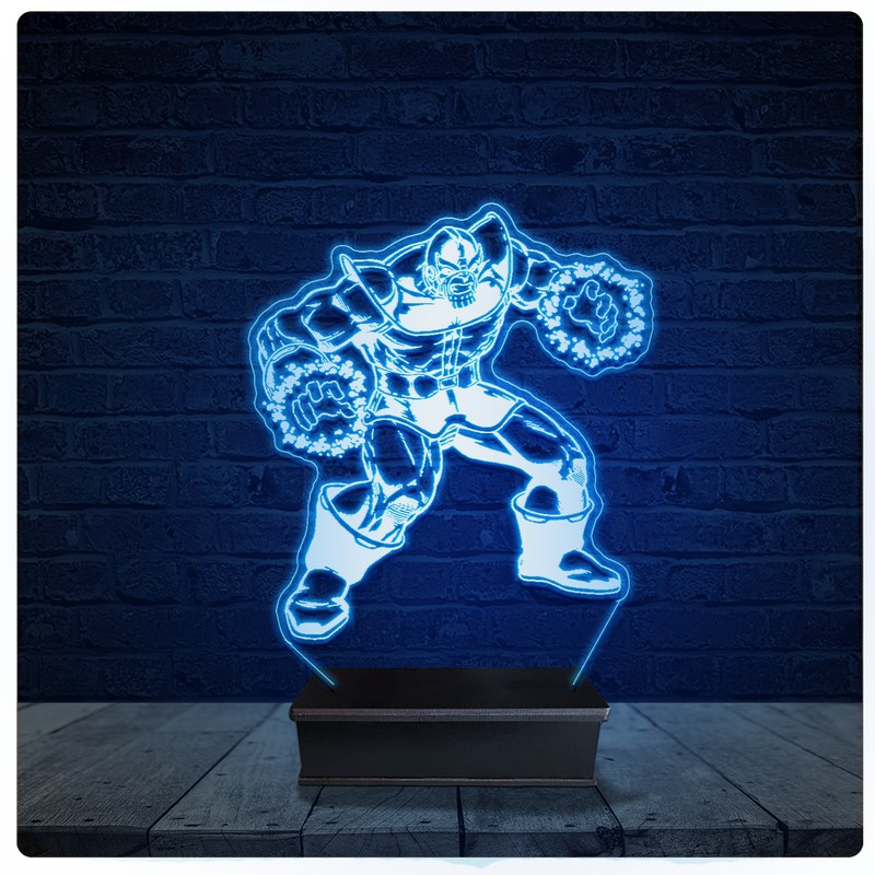 Luminária Led Acrilico Abajur - Vingadores Thanos Marvel