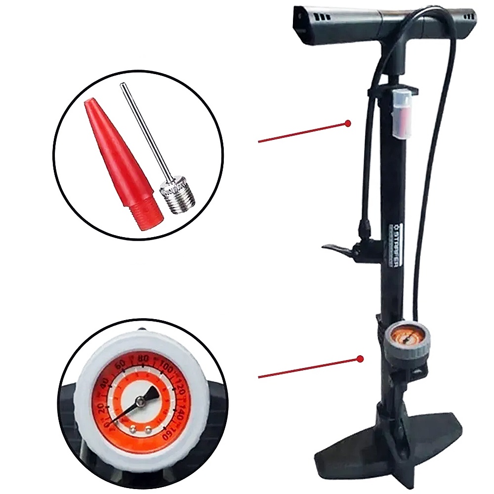 Bomba de Ar Encher Pneu Manual Profissional 160psi Bicicleta Bike Carro Moto Bola Inflável - Starfer