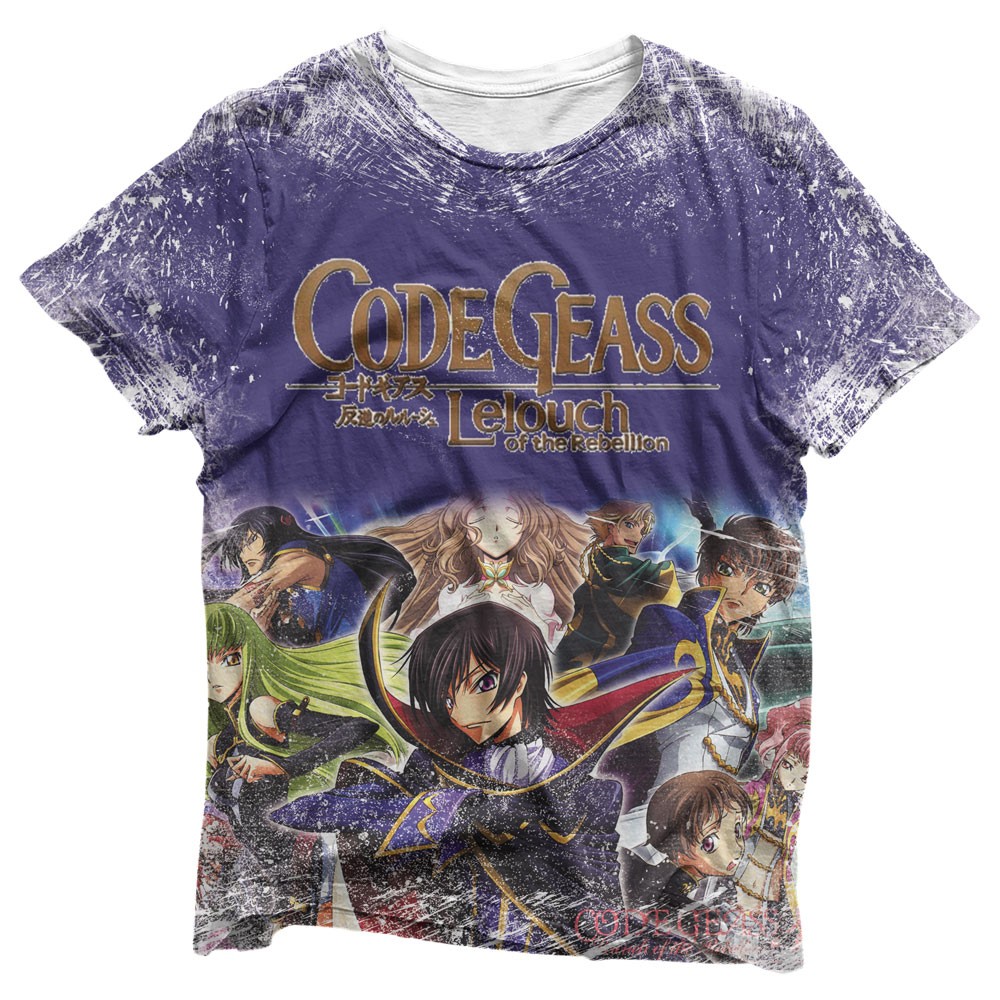 Camisa Code Geass Capa do Anime Logo - Camisas Code Geass Estampa Total