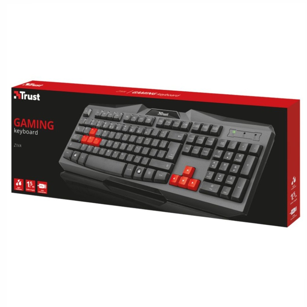 Teclado Trust Gaming Keyboard Ziva USB Shopee Brasil