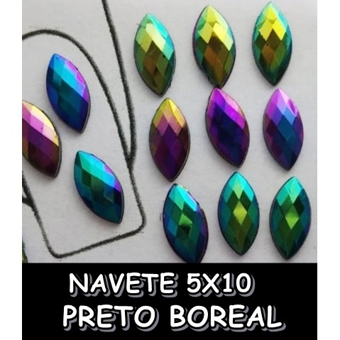 KIT 3 PC Navete Chaton 5x10mm Decoração Nail Manicure