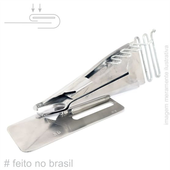 APARELHO PARA GALONEIRA COM VIÉS DE 50MM 1 DOBRA COM ELÁSTICO EMBUTIDO DE 25MM - NACIONAL APARELHISTA