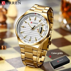 CURREN Relógio De Quartzo Masculino De Aço Inoxidável Com Data Automático/À Prova D'água 8375
