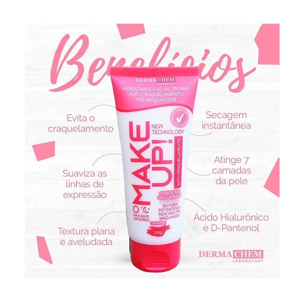 Hidratante Facial Primer Anti Craquelamento Dermachem 100G em Oferta na Shopee