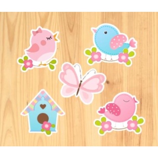 Jardim Encantado passarinho borboleta Apliques Tags Recortes para Decoração de Personalizados Pacote com 50 Unidades