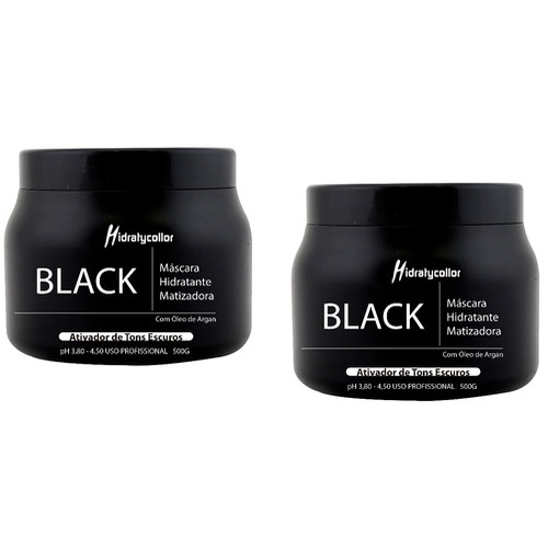 Kit 2 Máscara Matizadora Black Preto Mairibel Hidraty 500g
