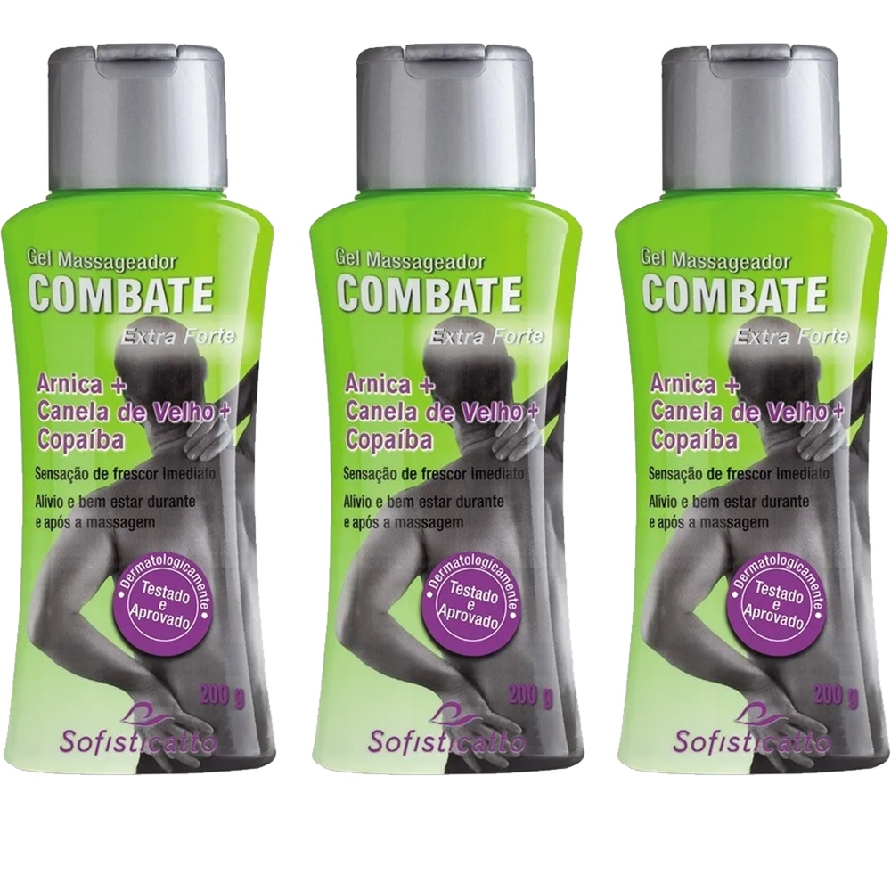 Kit com 3 Gel Massageador Corporal Refrescante Arnica Canela de Velho 200g em Oferta na Shopee