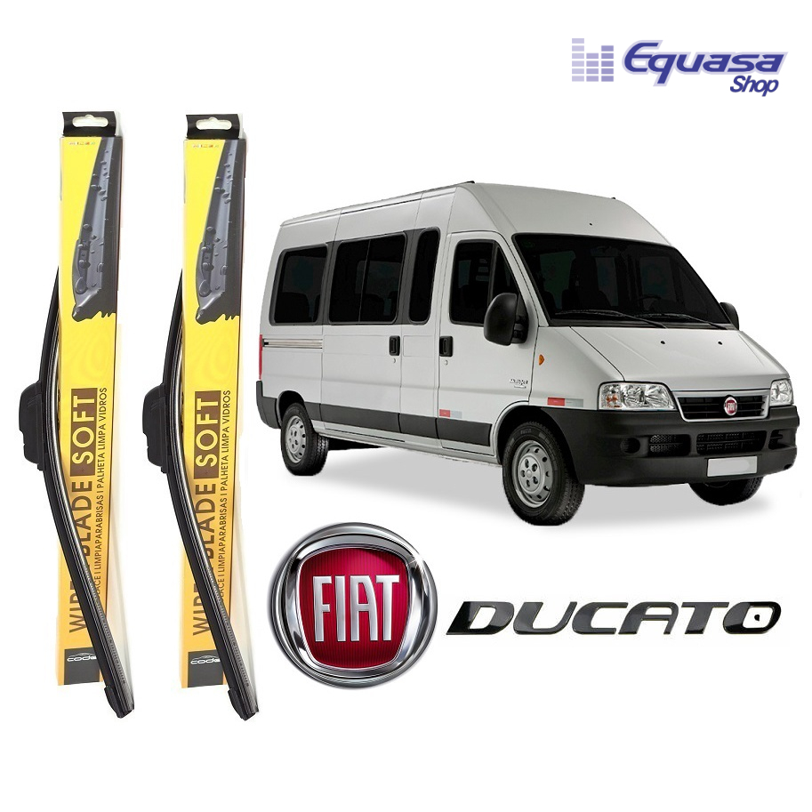 Kit Par 2 Palhetas para Limpador de Parabrisa Dianteiro para Fiat Ducato 1997 a 2017