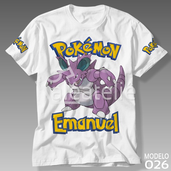 Camiseta Nidoking Pokemon Go Pokebola Jogo Game Infantil Adulto Personalizada