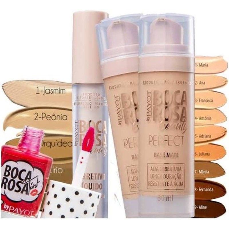 Kit Boca Rosa Beauty 3 itens Base + corretivo + lip tint = Maquiagem ...