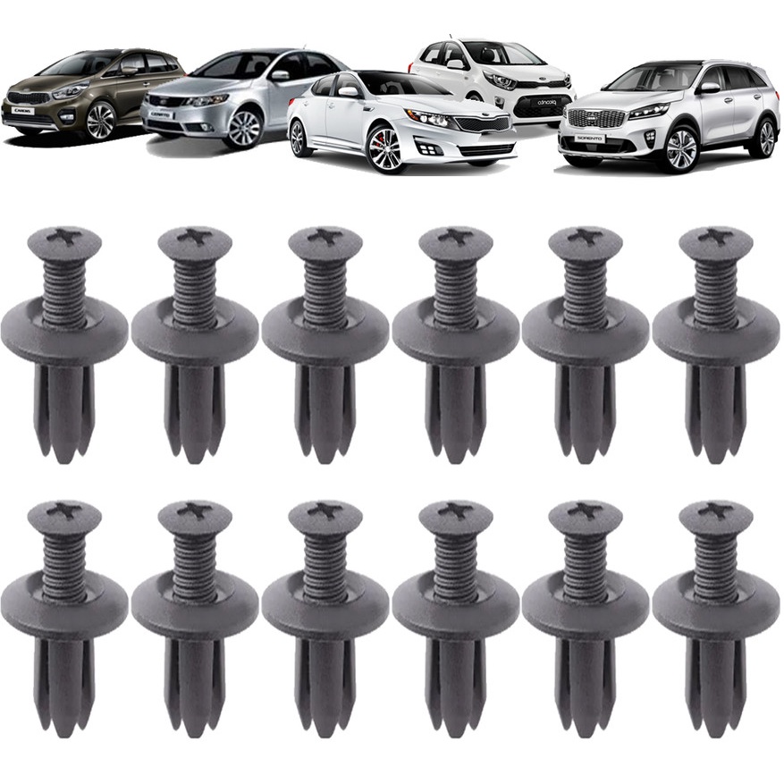 Grampos Presilhas Parachoque Kia Cerato Soul Picanto 12Pcs