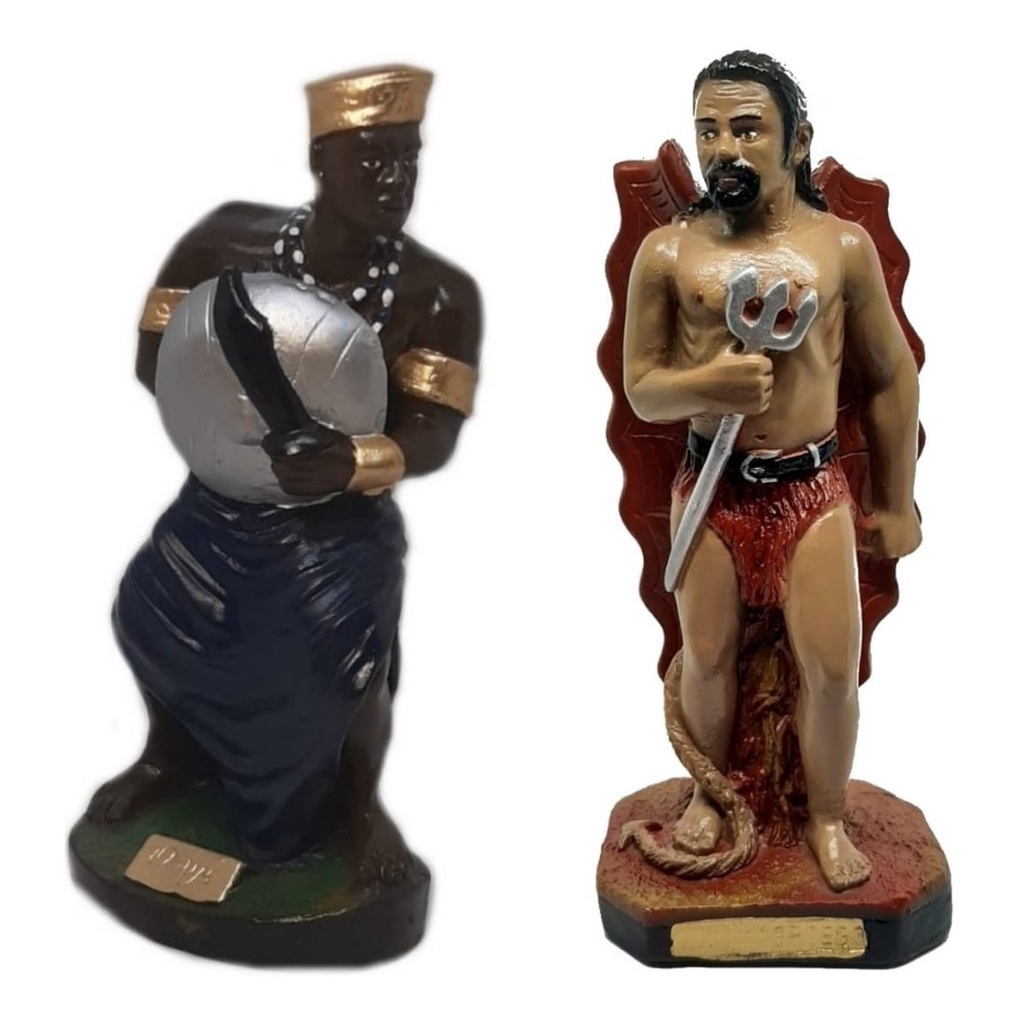 Imagem Orixá Ogum E Exu Morcego Candomblé Umbanda Estátua