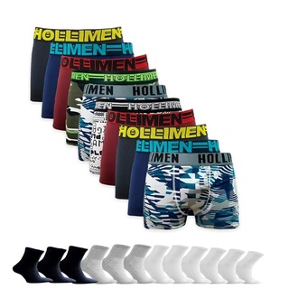 Kit 4 Cueca Box Boxer + 6 Pares de Meia