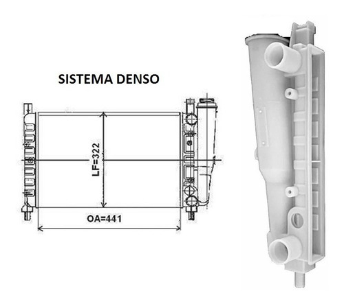 Caixa C/ Reservatório Radiador Fiat Uno 87 Á 09 Sist. Denso