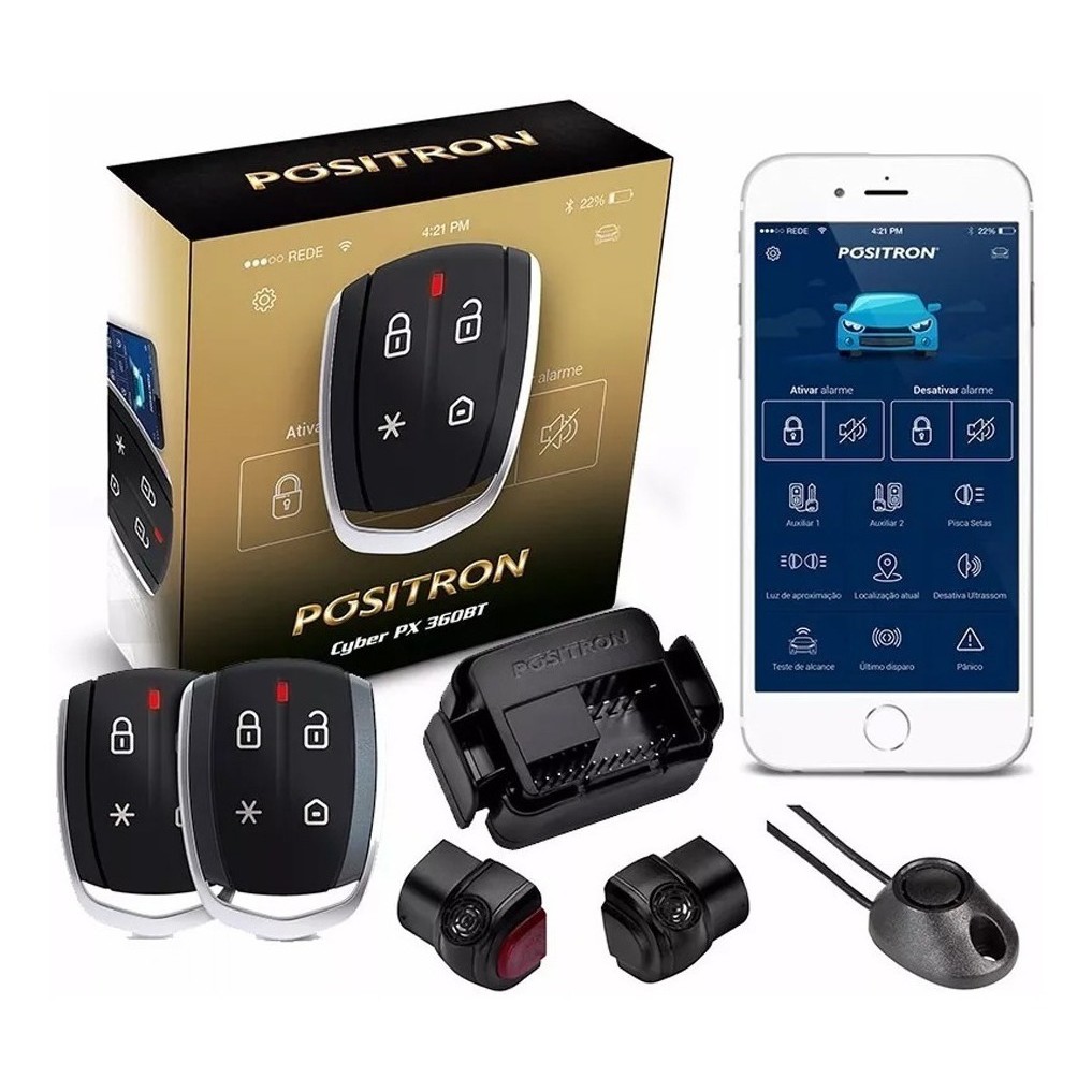 Alarme Automotivo Bluetooth Positron Cyber PX 360 BT Universal para Carro