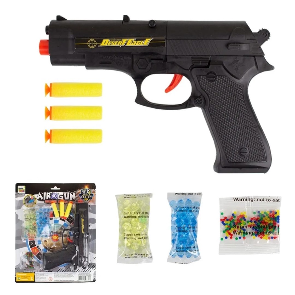 brinquedo infantil arma pistola lança dardo e bolinha de gel orbez