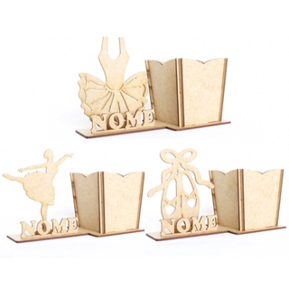 Porta lápis bailarinas personalizado mdf cru festas lembrancinhas e centro de mesas aniversários em Oferta na Shopee