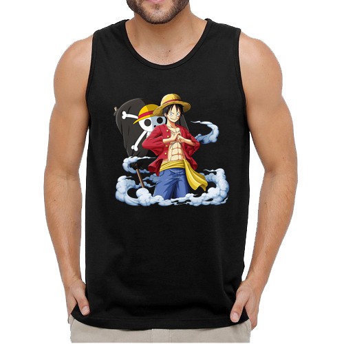 Camiseta Regata Masculina Monkey D. Luffy One Piece Anime Camisa Mangá Anime