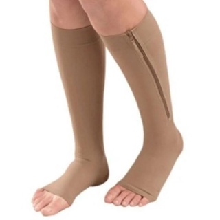 Kit 2 Pares de Meia 3/4 Média Compressão 20-30mmhg (unisex) Pernas Inchadas e Varizes Com Zíper
