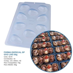 1~4 Forma Silicone Ovo Liso 50g Ref 3614 - SP 846 Linha Premium - BWB cod 3614 (CHOCO)