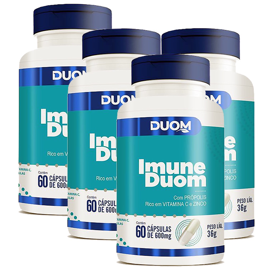 Kit 4 Und Imune 60cps 600mg (Própolis, Vitamina C e Zinco)