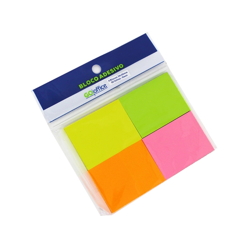 Bloco Adesivo Para Recado Post It 38x50mm Neon Shopee Brasil 1702