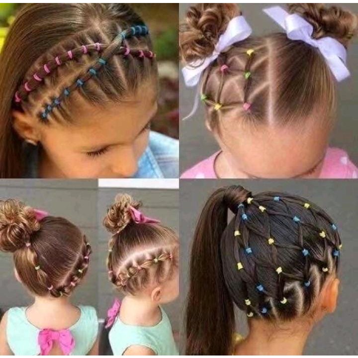 Acessorios cabelo infantil | Elastico de silicone para penteados | Elastico  cabelo infantil colorido xuxinha Elastiquinho de cabelo | Shopee Brasil