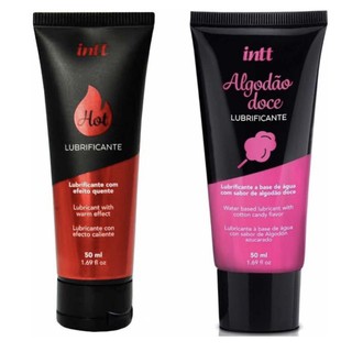 Kit 2 Lubrificantes Intt - Morango Hot + Algodão Doce