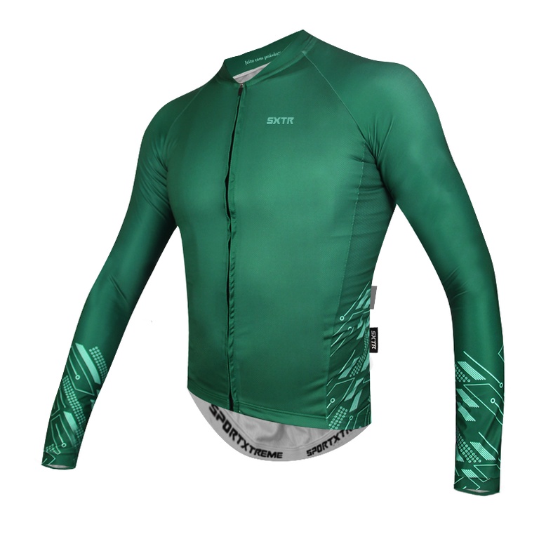 Camisa Ciclismo Slim Unissex Manga Longa SXTR Move Verde