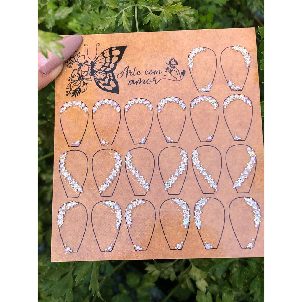 Joias de unhas esmaltes gel alongamento Delicadas Adesivos em Oferta na Shopee