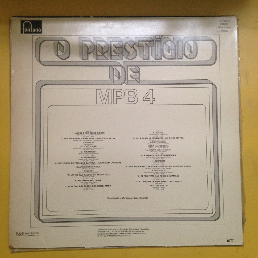 LP Vinil MPB 4 . O Prestígio De MPB 4 | Shopee Brasil