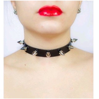 Gargantilha Choker com Spikes em metal Coleira Colar punk em Oferta na Shopee