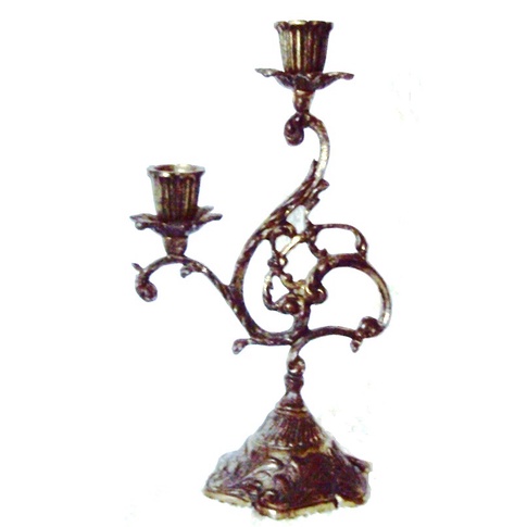 710 Prd- Castiçal- Para 2 Velas- De Bronze