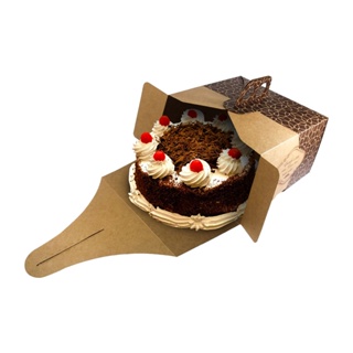 25 - EMBALAGEM PARA BOLO COM ALÇA - KRAFT/MARROM - AL-K81-25 em Oferta na Shopee