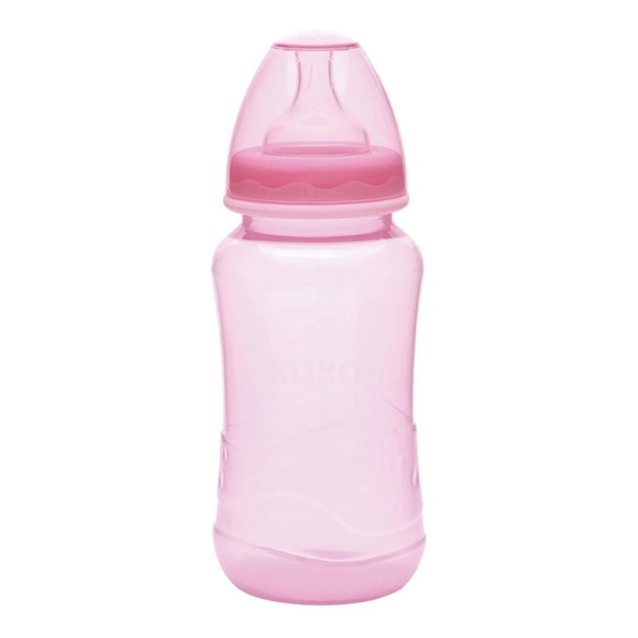 Mamadeira Kuka Aquarela Bico Big Universal Azul Rosa 330ml