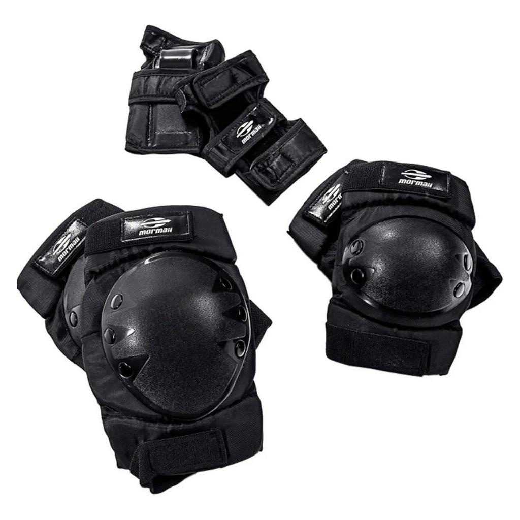 Kit De Proteção Preto Cotoveleira Joelheira Protetor Punho Tamanho M em Oferta na Shopee