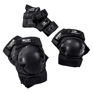 Kit De Proteção Preto Cotoveleira Joelheira Protetor Punho Tamanho M