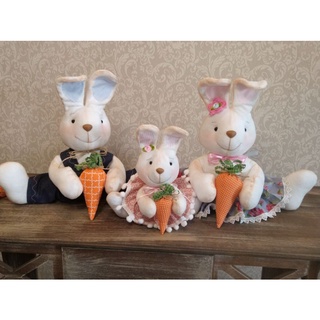 Enfeite de Páscoa Kit com 3 coelhos