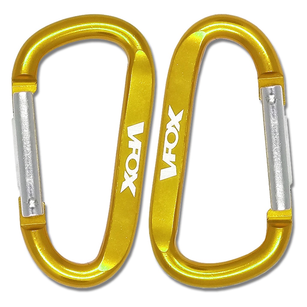 Mosquetão de Alumínio V-Fox Amarelo 2un.