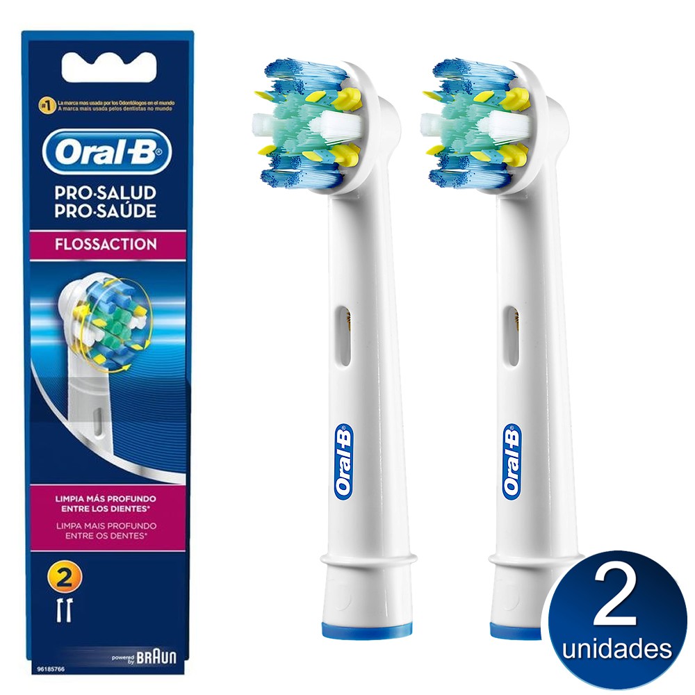 2 Unidades Refil Escova De Dente Elétrica Oral-b Flossaction